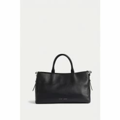 Jigsaw Adela Pebble Leather Black Tote Bag