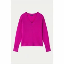 Jigsaw Pink Cashmere V-Neck Jumper -Jigsaw store unnamed file 172