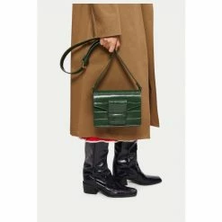 Jigsaw Green Ada Croc Cross-Body Bag -Jigsaw store unnamed file 1725