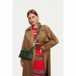 Jigsaw Green Ada Croc Cross-Body Bag -Jigsaw store unnamed file 1726