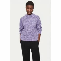 Jigsaw Purple Lambswool Moulinee Jumper