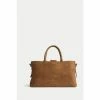 Jigsaw Adela Brown Suede Tote Bag