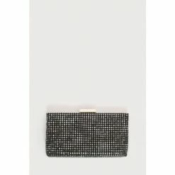 Jigsaw Black Crystal Frame Evening Bag