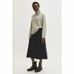 Jigsaw Navy Bias Midi Slip Skirt -Jigsaw store unnamed file 1771