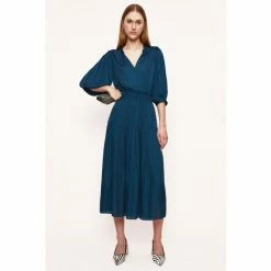 Jigsaw Blue Recycled Satin Midi Skirt -Jigsaw store unnamed file 1782