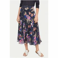 Jigsaw Blue Wild Rose Midi Skirt -Jigsaw store unnamed file 1823