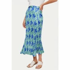 Jigsaw Blue Tie Dye Crinkle Silk Mix Skirt