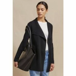 Jigsaw Black Milano Ring Cardigan