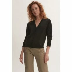 Jigsaw Merino V-Neck Cardigan Black