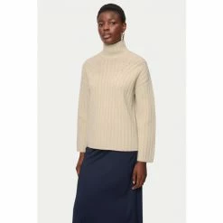Jigsaw Cream Soft Wool Rib Jumper