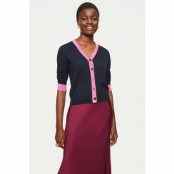 Jigsaw Blue Merino V-Neck Cardigan