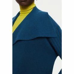 Jigsaw Blue Milano Drape Collar Cardigan -Jigsaw store unnamed file 1887