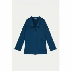 Jigsaw Blue Milano Drape Collar Cardigan -Jigsaw store unnamed file 1888