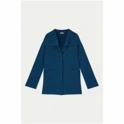 Jigsaw Blue Milano Drape Collar Cardigan -Jigsaw store unnamed file 1889