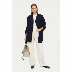 Jigsaw Blue Milano Drape Collar Cardigan -Jigsaw store unnamed file 1904