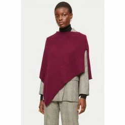 Jigsaw Red Wool Cashmere Blend Poncho