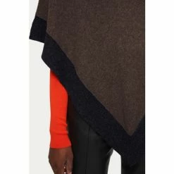 Jigsaw Wool Cashmere Border Brown Poncho -Jigsaw store unnamed file 1920