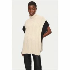 Jigsaw Cream Merino Rib Tabard Poncho -Jigsaw store unnamed file 1928