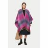 Jigsaw Pink Wool Check Blanket Poncho