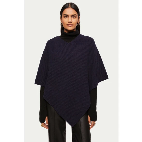 unnamed-file-1933.jpg Jigsaw Blue Wool Cashmere Rib Poncho -Jigsaw store unnamed file 1933