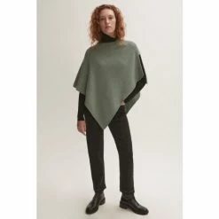 Jigsaw Green Wool Cashmere Open Poncho -Jigsaw store unnamed file 1960