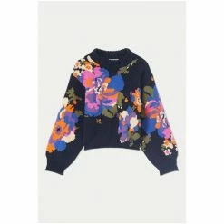 Jigsaw Blue Wild Rose Intarsia Jumper -Jigsaw store unnamed file 198