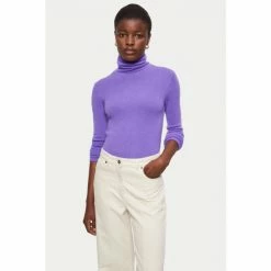 Jigsaw Purple Cloud Cashmere Roll Neck Jumper