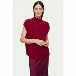 Jigsaw Red Soft Wool Rib Vest 2 Jigsaw Red Soft Wool Rib Vest -Jigsaw store unnamed file 2005