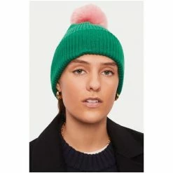 Jigsaw Green Lambswool Pom Hat -Jigsaw store unnamed file 2024