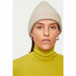 Jigsaw Cream Wool Rib Beanie