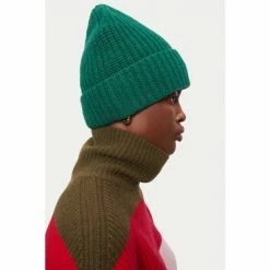Jigsaw Green Wool Rib Beanie