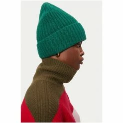 Jigsaw Green Wool Rib Beanie -Jigsaw store unnamed file 2042