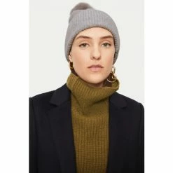 Jigsaw Grey Moulinee Lambswool Pom Hat