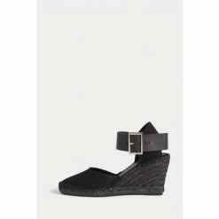 Jigsaw Black Dorset Wedge Espadrille