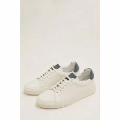 Jigsaw White Miah Lace Up Leather Trainer