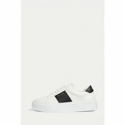 Jigsaw Riva Stripe Leather White Trainers