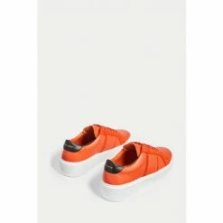 Jigsaw Orange Riva Stripe Leather Trainers -Jigsaw store unnamed file 2142