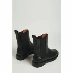 Jigsaw Arman Black Leather Flat Boots -Jigsaw store unnamed file 2153