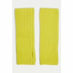 Jigsaw Yellow Wool Cashmere Mittens Gloves