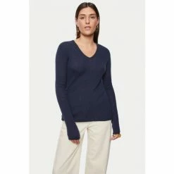 Jigsaw Blue Cloud Cashmere V Neck Jumper