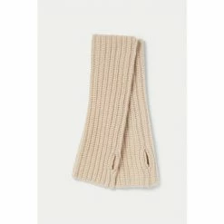 Jigsaw Cream Wool Rib Long Mittens -Jigsaw store unnamed file 2183