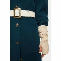 Jigsaw Cream Wool Rib Long Mittens -Jigsaw store unnamed file 2184