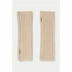 Jigsaw Cream Wool Rib Long Mittens -Jigsaw store unnamed file 2185