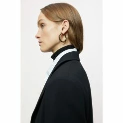 Jigsaw Black Fluid Twill Gibson Blazer: Jacket 4 Jigsaw Black Fluid Twill Gibson Blazer: Jacket -Jigsaw store unnamed file 2200