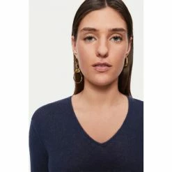 Jigsaw Blue Cloud Cashmere V Neck Jumper -Jigsaw store unnamed file 221
