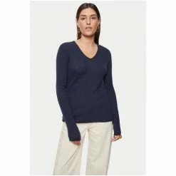 Jigsaw Blue Cloud Cashmere V Neck Jumper -Jigsaw store unnamed file 222