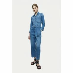 Jigsaw Blue Denim Button Through Jumpsuit -Jigsaw store unnamed file 2221