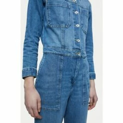 Jigsaw Blue Denim Button Through Jumpsuit -Jigsaw store unnamed file 2223