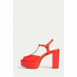 Jigsaw T Bar Platform Leather Sandals Red -Jigsaw store unnamed file 2272