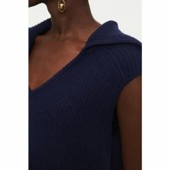 Jigsaw Blue Merino Cashmere Collared Tunic -Jigsaw store unnamed file 2283